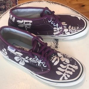 Vans plum/floral canvas high tops- 50th anniversary design